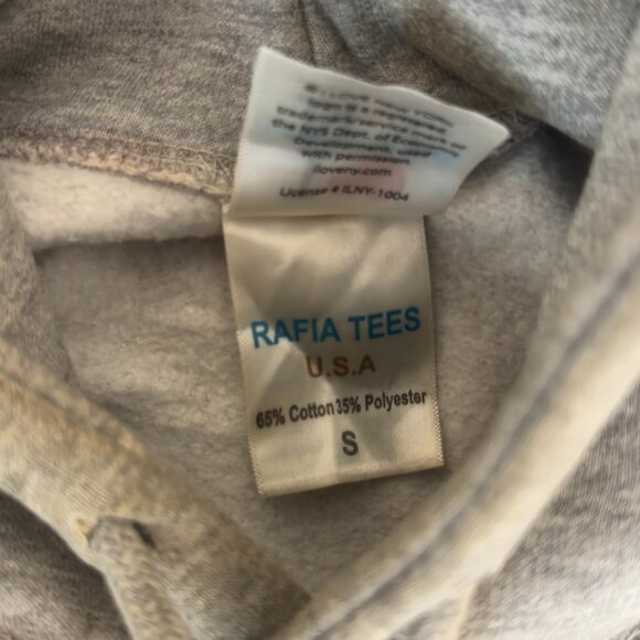 I Love New York Vintage Blank Logo Gray Hoodie Y2K Style Size S - Picture 4 of 5